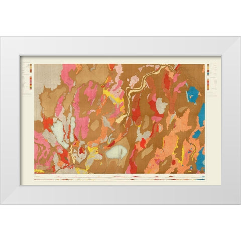 Nevada Basin Nevada - King 1876 White Modern Wood Framed Art Print by King