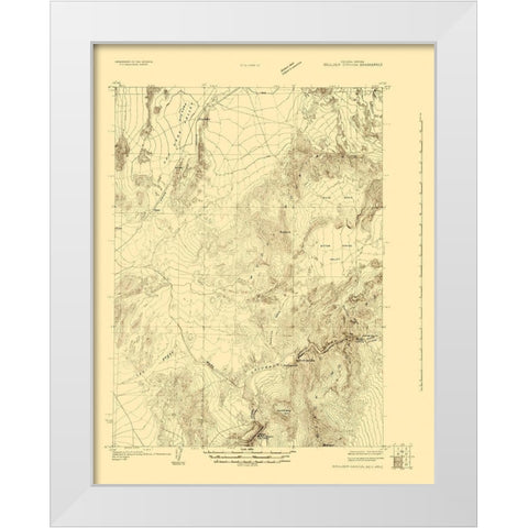 Boulder Canyon Nevada Arizona Quad - USGS 1926 White Modern Wood Framed Art Print by USGS