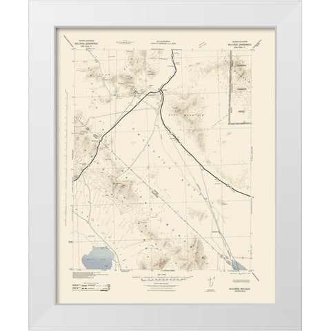Bullfrog Nevada California Quad - USGS 1942 White Modern Wood Framed Art Print by USGS