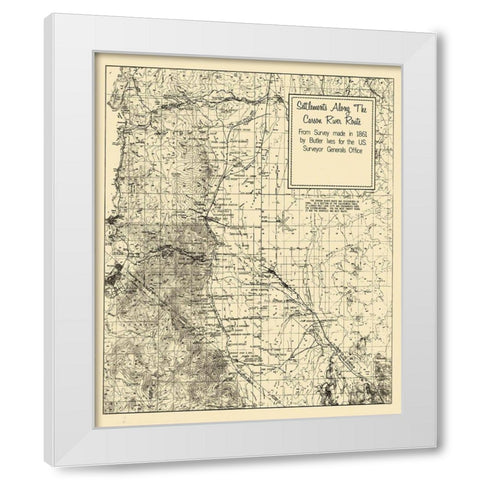 Carson River Settlement Nevada Landowner White Modern Wood Framed Art Print by Ives