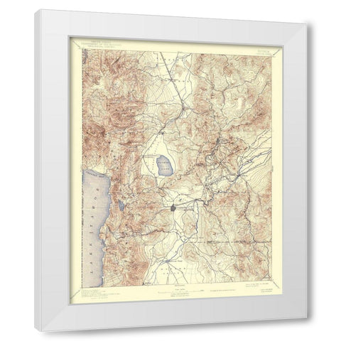 Carson Nevada Sheet - USGS 1893 White Modern Wood Framed Art Print by USGS