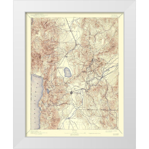 Carson Nevada Sheet - USGS 1893 White Modern Wood Framed Art Print by USGS
