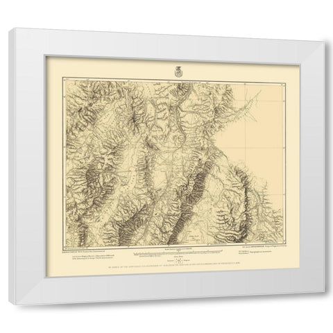 Central Nevada Geographical Sheet - US Army 1882 White Modern Wood Framed Art Print by US Army