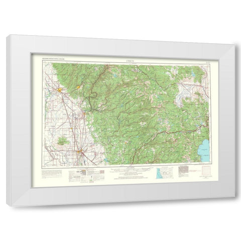 Chico California Nevada Quad - USGS 1967 White Modern Wood Framed Art Print by USGS