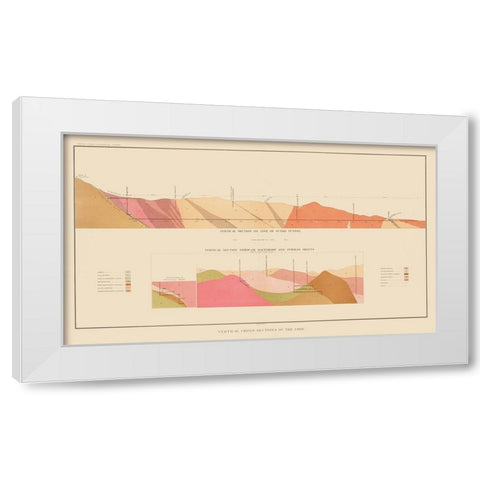 Comstock Lode Geology 2 Nevada - Becker 1882 White Modern Wood Framed Art Print by Becker