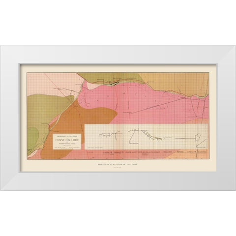 Comstock Lode Sutro Tunnel South Geology NV White Modern Wood Framed Art Print by Becker