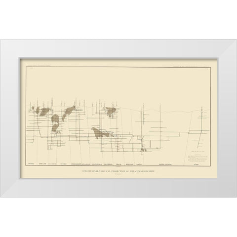 Comstock Lode Vertical Projection 1 Nevada White Modern Wood Framed Art Print by Becker