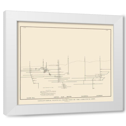 Comstock Lode Vertical Projection 3 Nevada White Modern Wood Framed Art Print by Becker