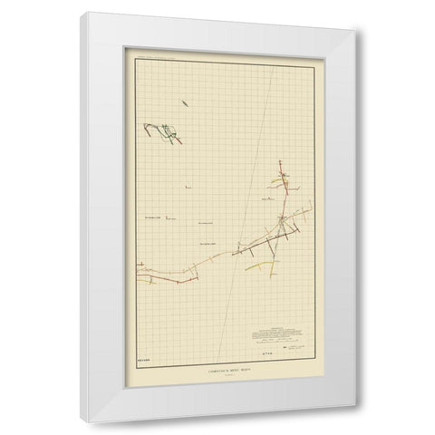 Comstock Mine Number One Nevada - Becker 1882 White Modern Wood Framed Art Print by Becker