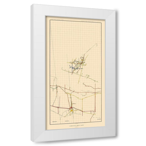 Comstock Mine Number Two Nevada - Becker 1882 White Modern Wood Framed Art Print by Becker