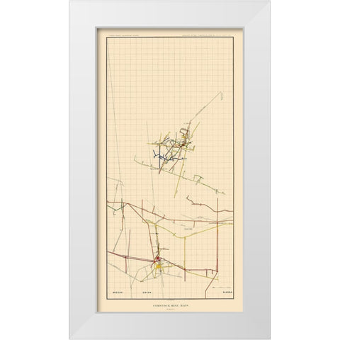 Comstock Mine Number Two Nevada - Becker 1882 White Modern Wood Framed Art Print by Becker