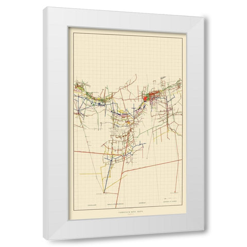Comstock Mine Number Four Nevada - Becker 1882 White Modern Wood Framed Art Print by Becker
