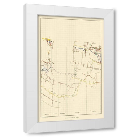 Comstock Mine Number Five Nevada - Becker 1882 White Modern Wood Framed Art Print by Becker
