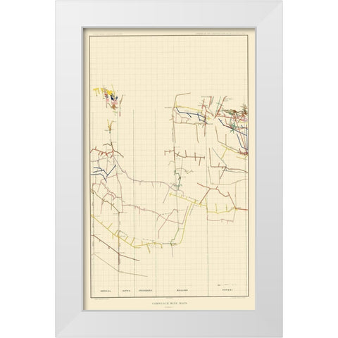Comstock Mine Number Five Nevada - Becker 1882 White Modern Wood Framed Art Print by Becker