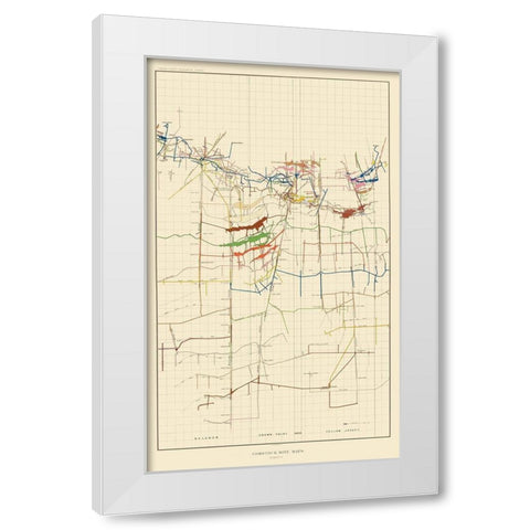 Comstock Mine Number Six Nevada - Becker 1882 White Modern Wood Framed Art Print by Becker