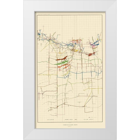 Comstock Mine Number Six Nevada - Becker 1882 White Modern Wood Framed Art Print by Becker