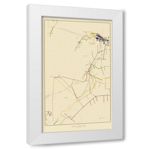 Comstock Mine Number Seven Nevada - Becker 1882 White Modern Wood Framed Art Print by Becker