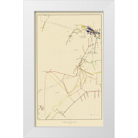 Comstock Mine Number Seven Nevada - Becker 1882 White Modern Wood Framed Art Print by Becker