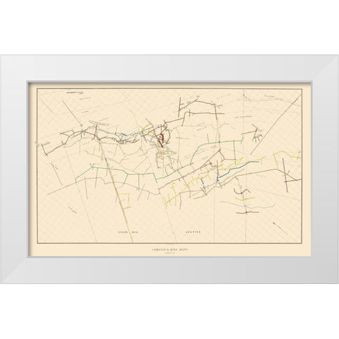 Comstock Mine Number Eight Nevada - Becker 1882 White Modern Wood Framed Art Print by Becker