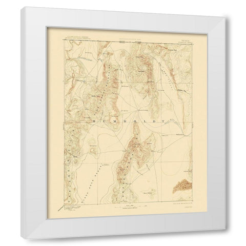 Disaster Nevada Sheet - USGS 1893 White Modern Wood Framed Art Print by USGS