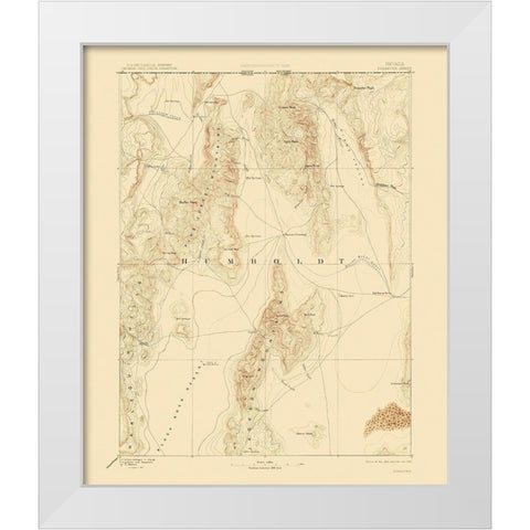 Disaster Nevada Sheet - USGS 1893 White Modern Wood Framed Art Print by USGS
