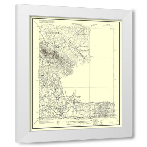 Ely Range Nevada Quad - USGS 1921 White Modern Wood Framed Art Print by USGS