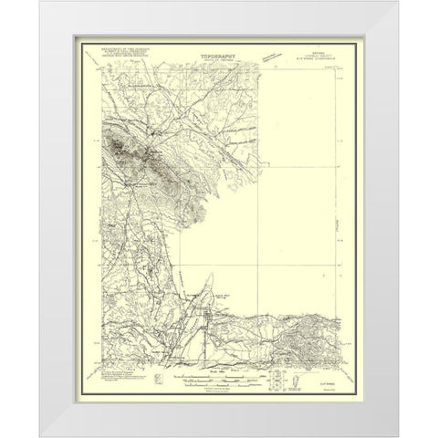Ely Range Nevada Quad - USGS 1921 White Modern Wood Framed Art Print by USGS