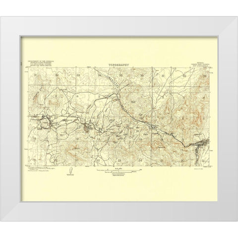 Ely Nevada Quad - USGS 1916 White Modern Wood Framed Art Print by USGS