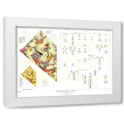 Esmeralda County Nevada Mines - Albers 1945 White Modern Wood Framed Art Print by Albers