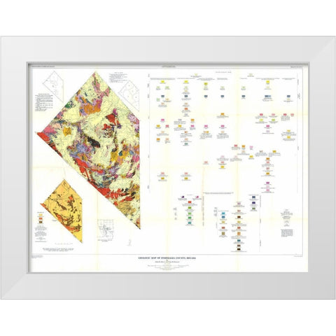 Esmeralda County Nevada Mines - Albers 1945 White Modern Wood Framed Art Print by Albers