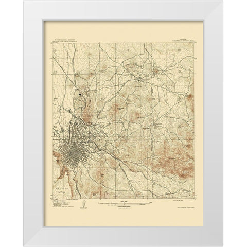 Goldfield Special Nevada Quad - USGS 1909 White Modern Wood Framed Art Print by USGS
