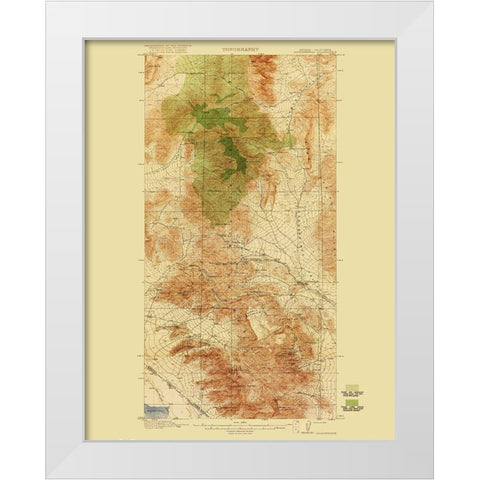 Goodsprings California Nevada Quad - USGS 1919 White Modern Wood Framed Art Print by USGS