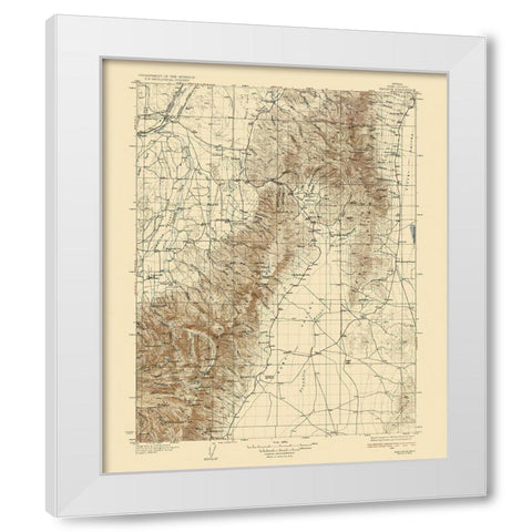 Halleck Nevada Quad - USGS 1935 White Modern Wood Framed Art Print by USGS