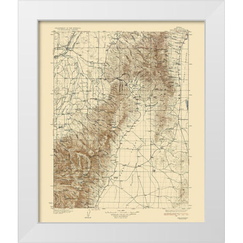 Halleck Nevada Quad - USGS 1935 White Modern Wood Framed Art Print by USGS