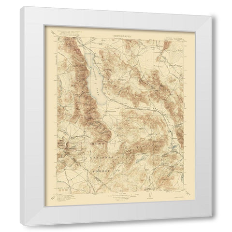 Hawthorne California Nevada Quad - USGS 1911 White Modern Wood Framed Art Print by USGS