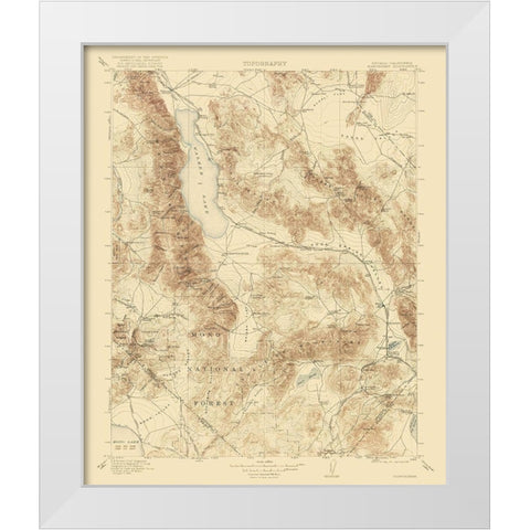 Hawthorne California Nevada Quad - USGS 1911 White Modern Wood Framed Art Print by USGS