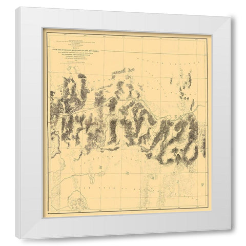 Humboldt Range Mud Lakes Nevada - Davis 1855 White Modern Wood Framed Art Print by Davis