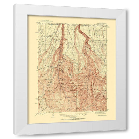 Jarbidge Nevada Idaho Quad - USGS 1943 White Modern Wood Framed Art Print by USGS
