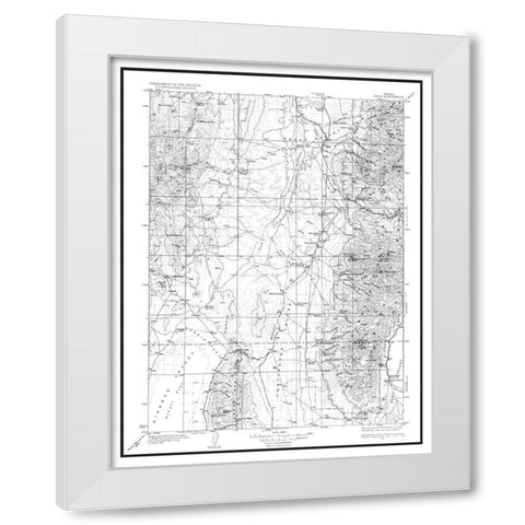 Jiggs Nevada Quad - USGS 1935 White Modern Wood Framed Art Print by USGS