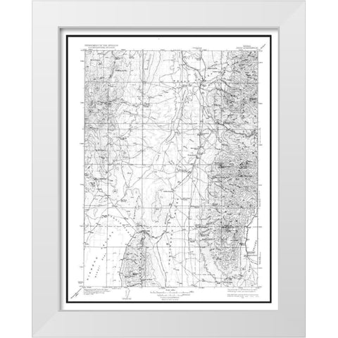 Jiggs Nevada Quad - USGS 1935 White Modern Wood Framed Art Print by USGS