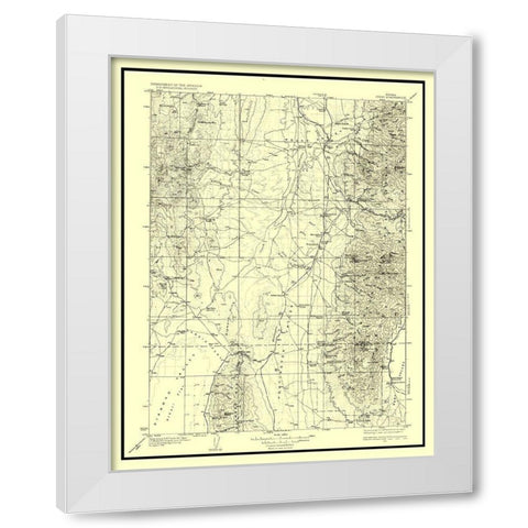 Jiggs Nevada Quad - USGS 1935 White Modern Wood Framed Art Print by USGS