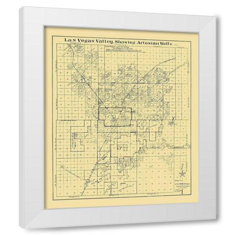 Las Vegas Valley Nevada Landowner - McWilliams White Modern Wood Framed Art Print by McWilliams