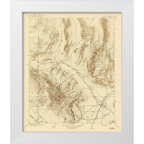Las Vegas Nevada Quad - USGS 1908 White Modern Wood Framed Art Print by USGS