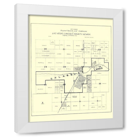 Las Vegas Nevada Homeowners - Williams 1905 White Modern Wood Framed Art Print by Williams