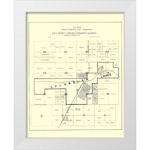 Las Vegas Nevada Homeowners - Williams 1905 White Modern Wood Framed Art Print by Williams