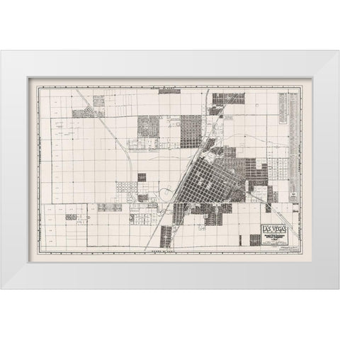 Las Vegas Nevada Landowner - Pioneer Title 1946 White Modern Wood Framed Art Print by Pioneer Title