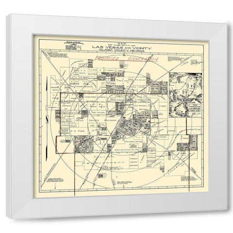Las Vegas Nevada Landowner - Las Vegas Airport White Modern Wood Framed Art Print by Las Vegas Airport