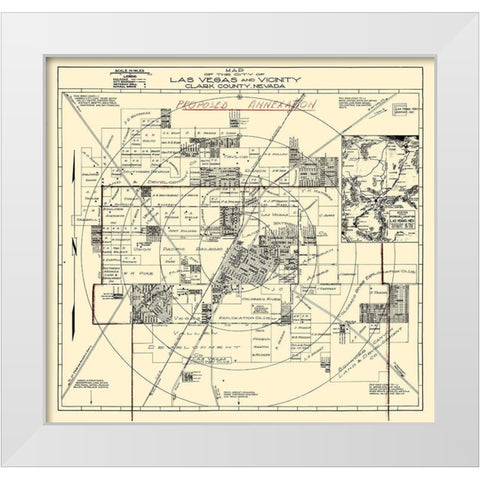 Las Vegas Nevada Landowner - Las Vegas Airport White Modern Wood Framed Art Print by Las Vegas Airport