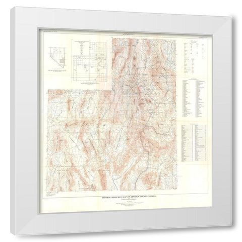 Lincoln County Minerals Nevada Mines - Tschanz White Modern Wood Framed Art Print by Tschanz