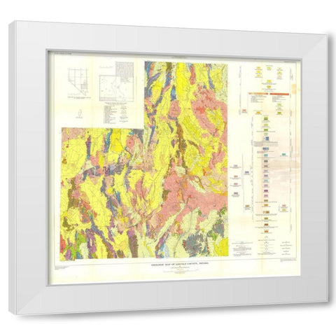 Lincoln County Nevada Mines - Tschanz 1954 White Modern Wood Framed Art Print by Tschanz
